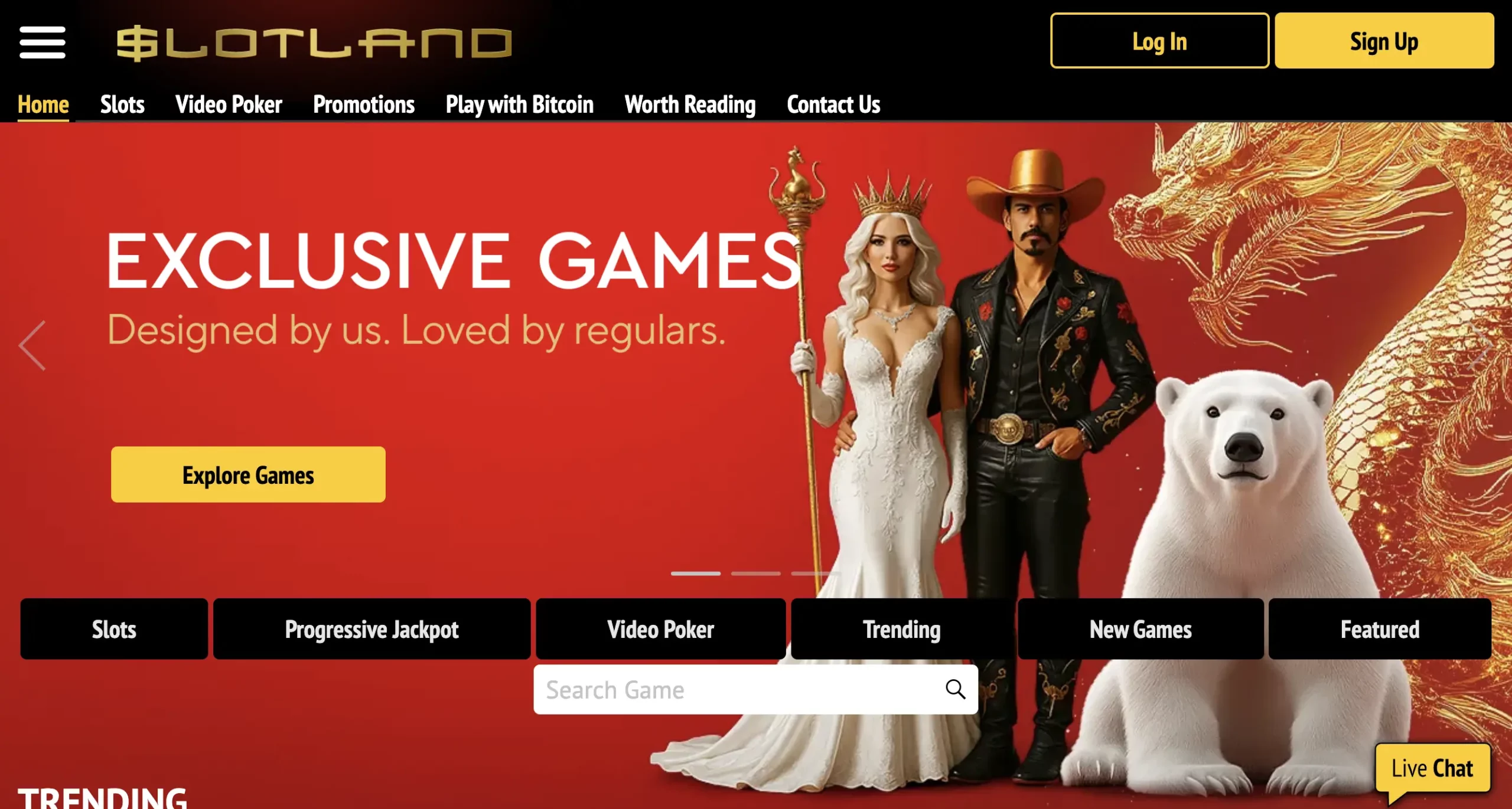 Slotland Desktop View