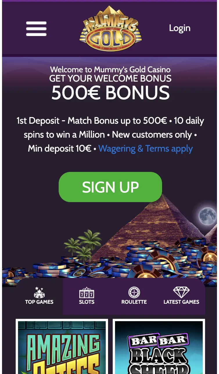 Mummys Gold Mobile View