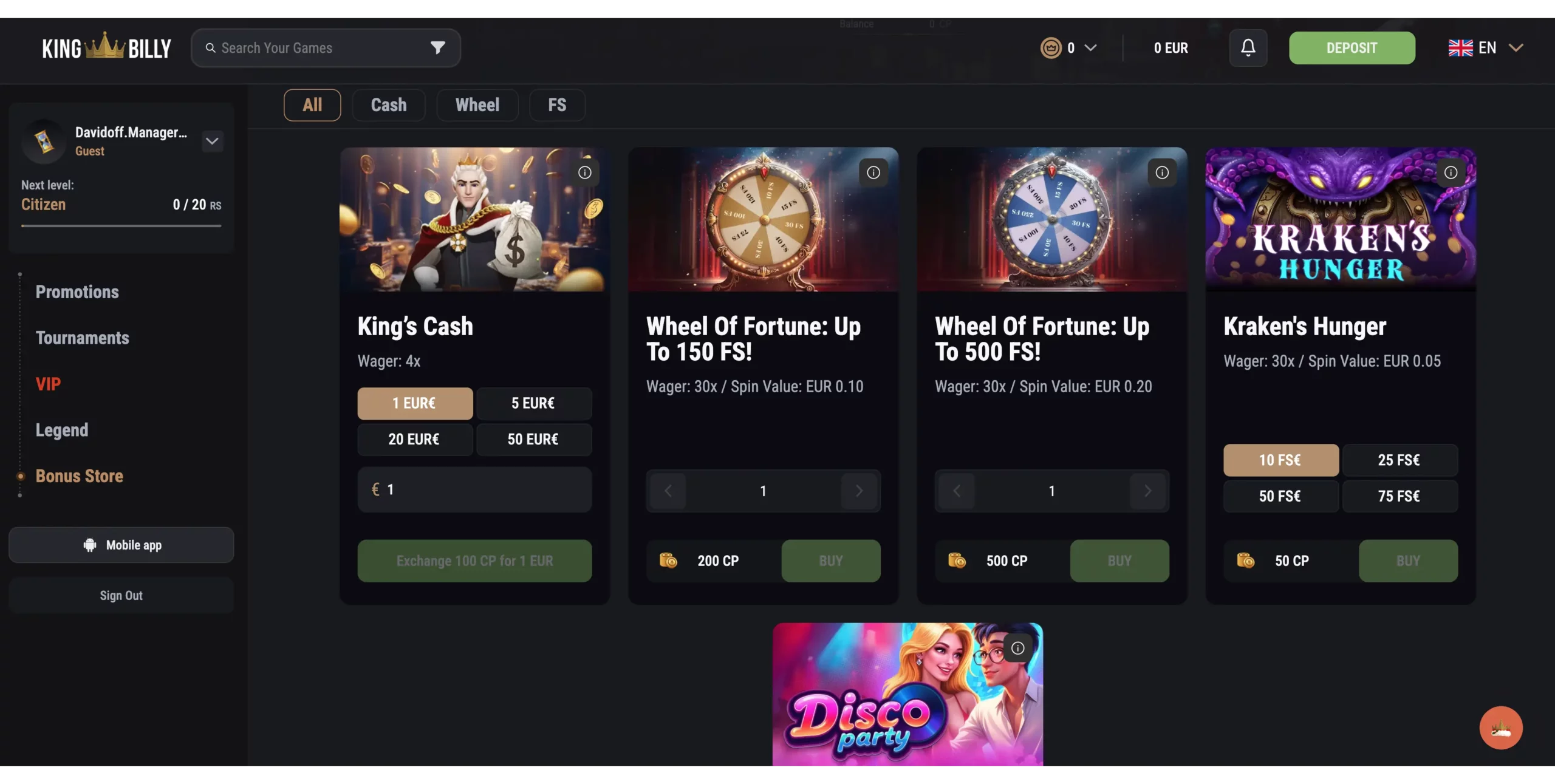 king billy - feb 2026 - bonuses