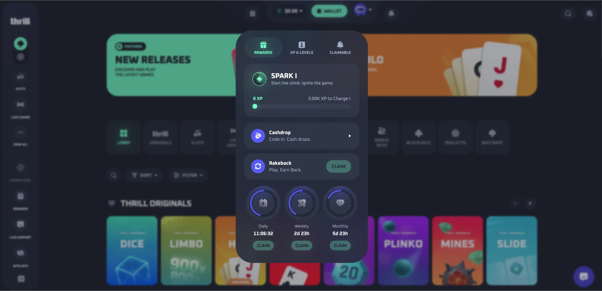 thrill casino - bonuses - feb 2026 review
