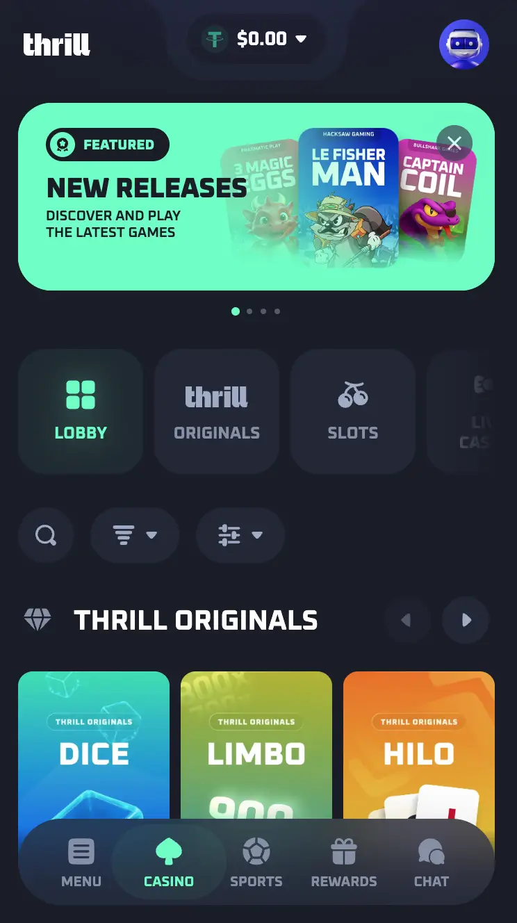 Thrill Mobile View