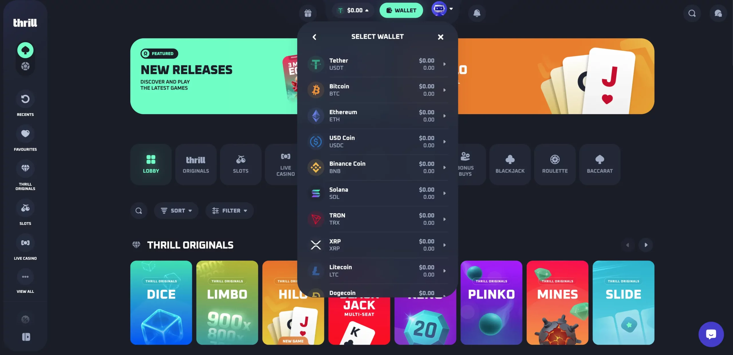 thrill casino review - payment options - feb 2026 review